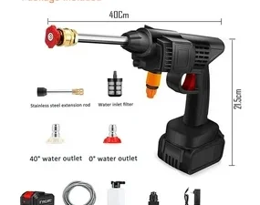 Cordless 48V Electric High Pressure Car Washer | Manual Rechargeable Car-Washing Machine with Adjustable 3-in-1 Nozzle